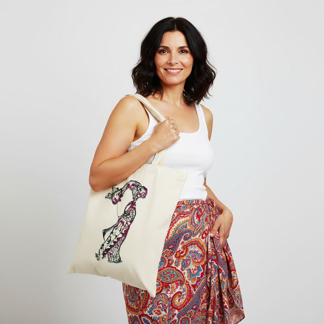 Sac fourre tout femme Nox l'empreinte fragmentée porté - Accessoire artistique violet WO