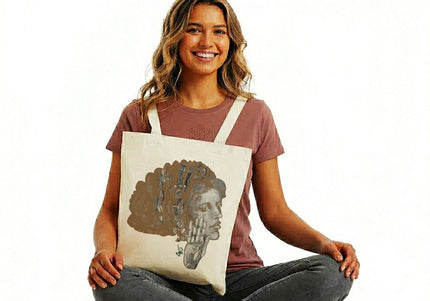 Sac tissu imprimé porté femme – Cabas original Jade Silence, création artistique WO