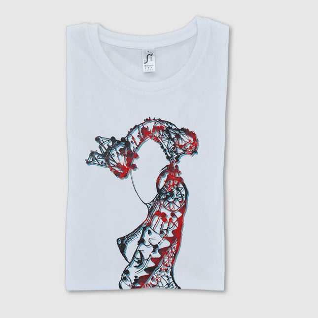 T-shirt art Nox l'empreinte ardente orange - Création artistique graphique pop art WO