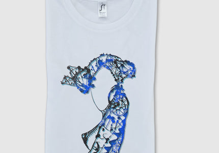 T-shirt art Nox l'empreinte fluide bleu - Création artistique graphique pop art WO