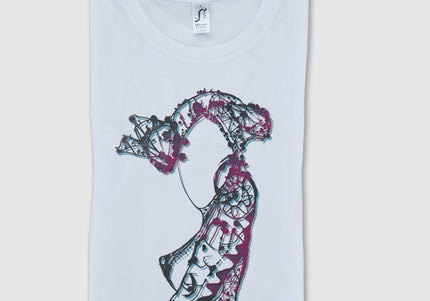 T-shirt art Nox l'empreinte fragmentée pourpre - Création artistique graphique pop art WO