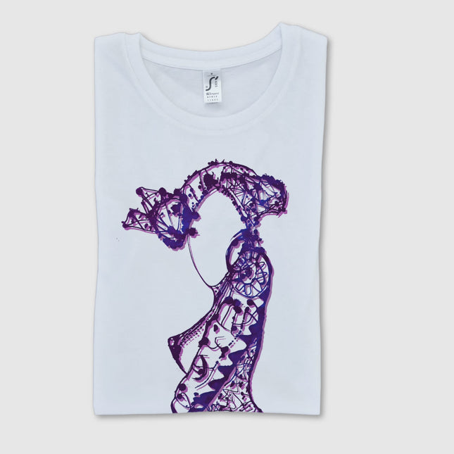 T-shirt art Nox l'empreinte nocturne violet - Création artistique graphique pop art WO