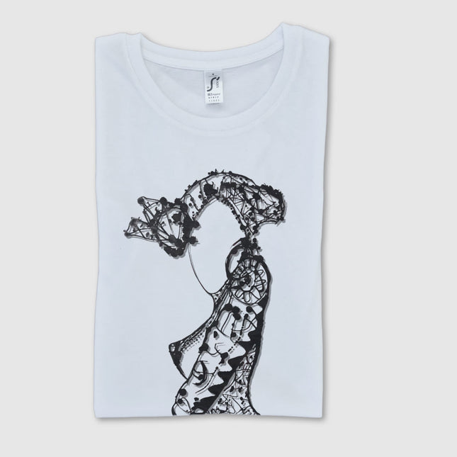 T-shirt art Nox l'empreinte persistante noir - Création artistique graphique pop art WO