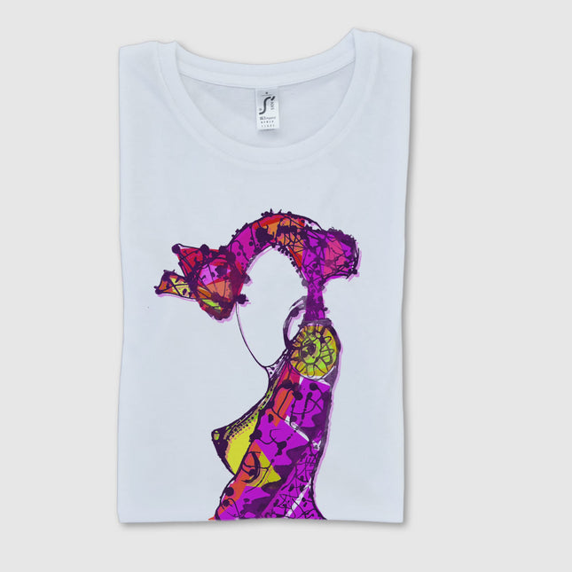 T-shirt art Nox l'empreinte vibrante violet - Création artistique graphique pop art WO