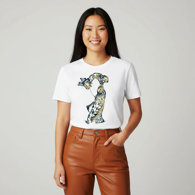 T-shirt femme Nox l'empreinte patinée porté - Vêtement artistique vintage WO