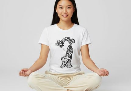 T-shirt femme Nox l'empreinte persistante porté - Vêtement artistique minimaliste WO
