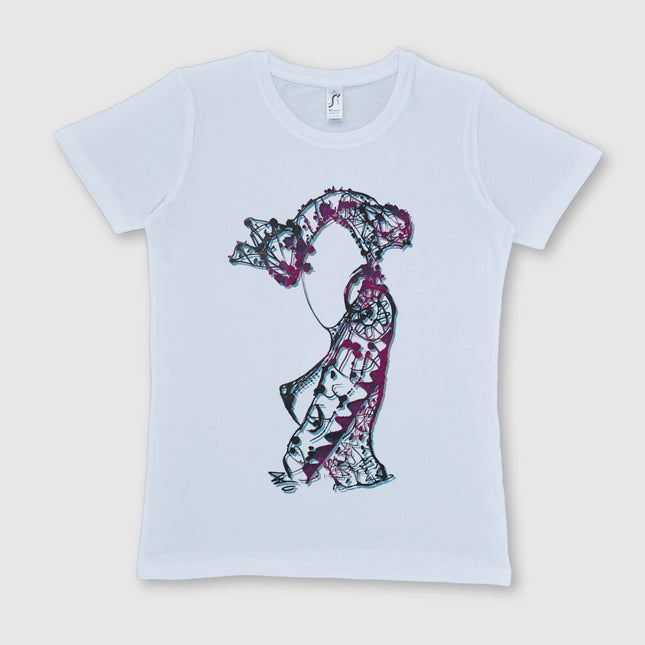 T-shirt imprimé Nox l'empreinte fragmentée femme coton - Design contemporain WO