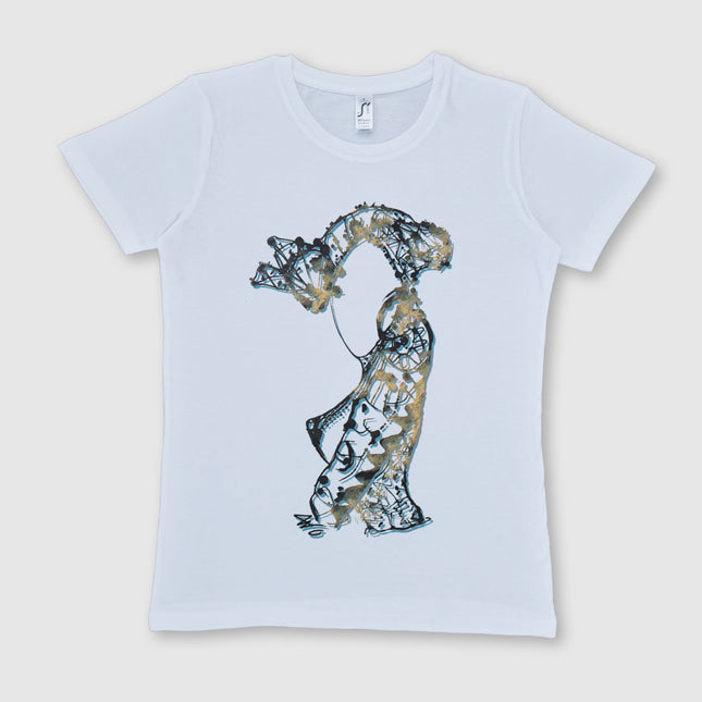 T-shirt imprimé Nox l'empreinte patinée femme coton - Design contemporain WO