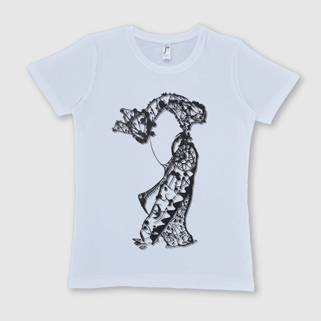 T-shirt imprimé Nox l'empreinte persistante femme coton - Design contemporain WO