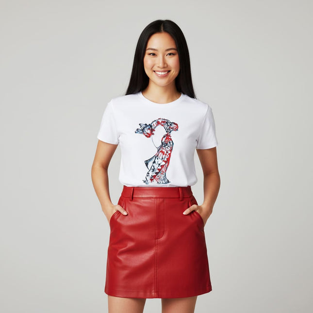 T-shirt original Nox l'empreinte ardente orange rouge intense - Design graphique WO