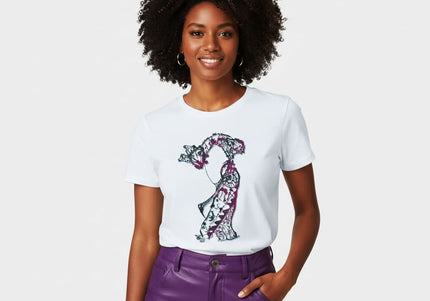 T-shirt original Nox l'empreinte fragmentée pourpre- Design graphique WO
