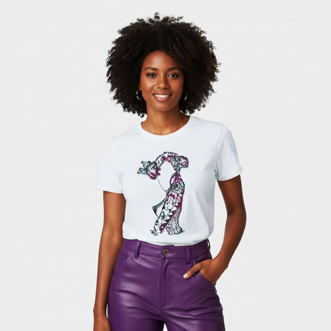 T-shirt original Nox l'empreinte fragmentée pourpre- Design graphique WO