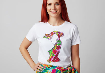 T-shirt original Nox l'empreinte incandescente rose fuchsia - Design graphique WO