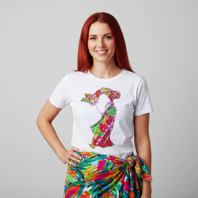 T-shirt original Nox l'empreinte incandescente rose fuchsia - Design graphique WO