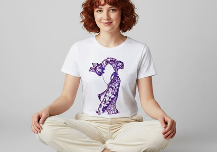 T-shirt original Nox l'empreinte nocturne violet intense - Design graphique WO