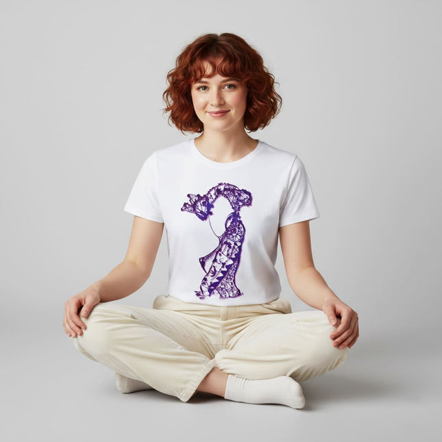 T-shirt original Nox l'empreinte nocturne violet intense - Design graphique WO