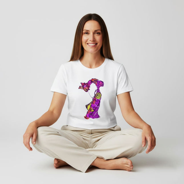 T-shirt original Nox l'empreinte vibrante violet magenta - Design graphique WO