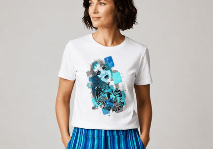t shirt art moderne de artiste wo pour femme motif dessin sasha rebelle intuitive