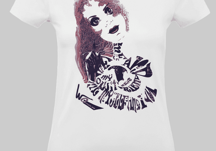 tee-shirt femme imprime Sasha Rebelle et magnetique violet - Design wo