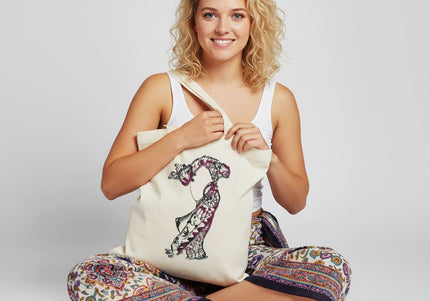 Tote bag original femme Nox l'empreinte fragmentée violet - Design graphique WO