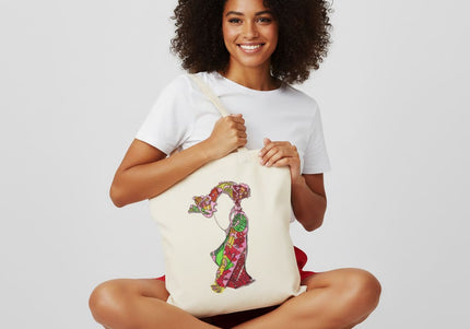 Tote bag original femme Nox l'empreinte incandescente rose fuchsia - Design graphique WO