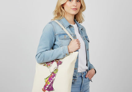 Tote bag original femme Nox l'empreinte naissante beige clair - Design graphique WO