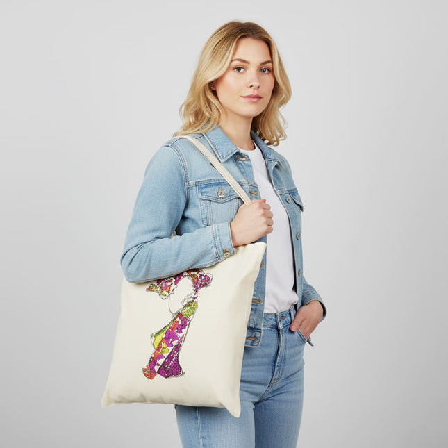 Tote bag original femme Nox l'empreinte naissante beige clair - Design graphique WO