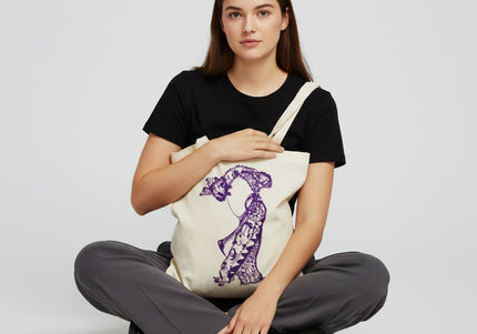 Tote bag original femme Nox l'empreinte nocturne violet intense - Design graphique WO