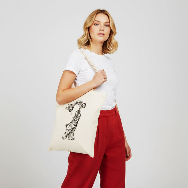 Tote bag original femme Nox l'empreinte persistante noir et blanc - Design graphique WO