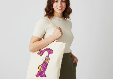 Tote bag original femme Nox l'empreinte vibrante violet magenta - Design graphique WO