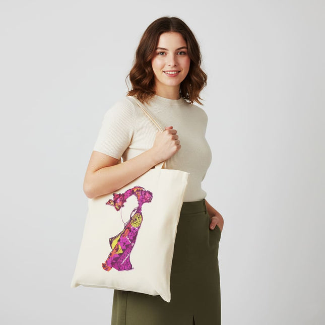 Tote bag original femme Nox l'empreinte vibrante violet magenta - Design graphique WO