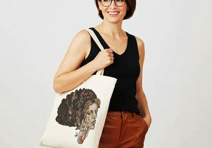 Totebag imprimé art minimaliste Jade Silence Habité – accessoire esthétique et fonctionnel WO