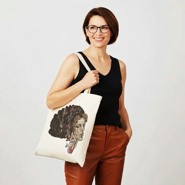 Totebag imprimé art minimaliste Jade Silence Habité – accessoire esthétique et fonctionnel WO