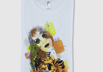 t shirt art femme design sasha rebelle lumineuse illustration originale wo