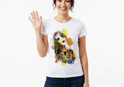 t shirt femme sasha rebelle lumineuse portrait modele illustration artistique wo