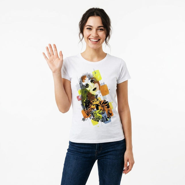 t shirt femme sasha rebelle lumineuse portrait modele illustration artistique wo